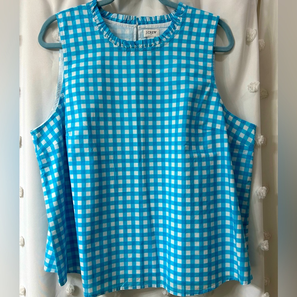 NWT J. Crew Fleur Blue Sleeveless Top